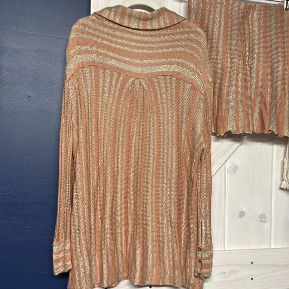 Free People Beach Bash Sweater Set Size Medium Peach Rare - Picture 9 of 9